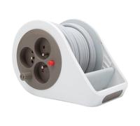 Zenitech - Mini enrollador de diseño de 3 enchufes 2P + T - 7 m
