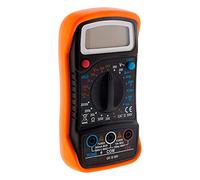 Zenitech - Multímetro Digital 300V CAT III - Compacto, Resistente - Soporte Abatible, Puntas de Prueba, Pilas AAA Incluidas - Certificado CE - Medidas Precisas - Negro/Naranja