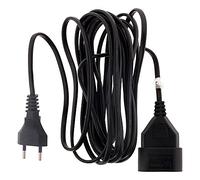 Zenitech - Prolongador Eléctrico HO3VVH2F 2x0.75 mm² - Negro - Alargador 6A Sin Tierra con Seguridad Infantil - Longitud 10 m - Conforme a Normas NF para Uso Interior