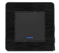 Zenitech - Pulsador luminoso de metal negro cepillado - Kouro
