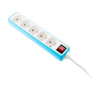 Zenitech, regleta de 5 enchufes Schuko 16A con interruptor integrado, funda de silicona resistente a golpes, cableado HO5VV-F 3G1,5 mm², potencia 3680 W a 230 V, cable de 1,5 m