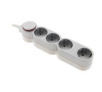 Zenitech, regleta Schuko con 4 o 6 enchufes e interruptor, 16 A, 3680 W, cable de 1,5 m HO5VV-F 3G1,5 mm², protección infantil, gris elegante, ideal para el hogar y la oficina.