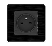 Zenitech - Toma completa simple 2P+T 16A - metal negro cepillado - Kouro