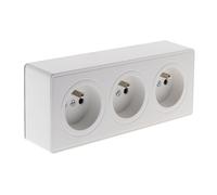 Zenitech - Toma de superficie triple blanca 16A - Gama Vulco