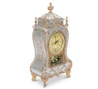 ZenithAur Reloj de Escritorio de Estilo Vintage, Reloj de repisa Decorativa Antigua, Reloj de Mesa Que Funciona con baterías con diseño Elegante para decoración de la Oficina (Blanco)