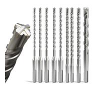 ZENIX Brocas SDS Plus, juego de 8 piezas [4-12×160 mm] - Revestimiento de titanio, 4 bordes de corte | Acero 40CR | Calidad profesional