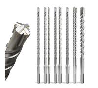 ZENIX Brocas SDS Plus, juego de 8 piezas [4-12×210 mm] - Revestimiento de titanio, 4 bordes de corte | Acero 40CR | Calidad profesional
