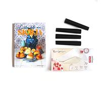 Zenker 06708 Set, Incluye Libro Postales de mi Sicilia, Forma Cannoli con Revestimiento Antiadherente, 20 Bolsas Desechables con boquillas de plástico, Acero Inoxidable