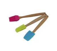 Zenker 30939 Set de 3 Mini espátulas de repostería, Silicona, Rosa, Azul, Verde, 20 x 3 x 4 cm