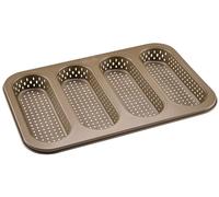 Zenker 4 bandejas para baguette mini - Molde perforado para baguettes crujientes - Revestimiento antiadherente evita que se pegue - Resistente al calor hasta +230 °C, 34 x 22 x 3 cm