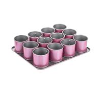 Zenker 7481 Creative studio - Molde para 12 mini tartas con revestimiento antiadherente, color rosa y plateado, 1 unidad
