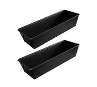 Zenker 9914250 - Molde para tartas, molde rectangular, 2 moldes rectangulares, 2 moldes para tartas idénticos, molde rectángulo, acero, negro, 25,5 x 11,5 x 7 cm
