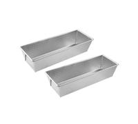 Zenker 9919350 Juego de 2 moldes para Tartas de 25,5 x 11,2 cm Silver, Acero estañado