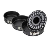 Zenker 9991650 - Juego de 2 moldes para manchar, molde para jabarin, colección Black Metallic, molde para fallas, molde redondo, molde de savarina, acero, negro, diámetro 20 cm + 24 cm + 28 cm