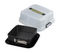 Zenker Bake, Click & Go - Molde cuadrado con tapa de 24 x 24 x 8 cm para hornear con tapa a juego para el transporte directo