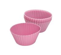 Zenker cápsulas, 6 Unidades, Molde para Magdalenas Horno, Silicona, Rosa y Crema, 7cm