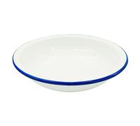Zenker Enamel Round Pie Dish, Vintage Design, Suitable for Oven & Stove, Diswasher Safe, Oven Tray, Pie Tin, Dimensions: 25x25x5cm Colour: White, Blue