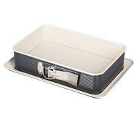 Zenker Molde Rectangular para Tartas con Revestimiento Antiadherente Reforzado con cerámica (Color: Crema/Antracita), cantidad: 1 Pieza, 28 x 17 x 7 cm