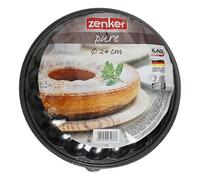 ZENKER PURE Molde Desmontable 2 Fondos 24 cm, Acero con Revestimiento Antiadherente ILAG, Negro, 24x6,5 cm, 1 uds