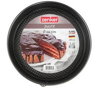 ZENKER PURE Molde Desmontable 26 cm 1 Fondo. Molde Reposteria, Molde Tarta o Molde Bizcocho en Acero con Revestimiento Antiadherente ILAG Resistente Hasta 230ºC, Color: Negro, Molde 26 cm, 1 uds.