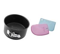 Zenker Set de Molde de Horneado Redondo Desmontable 18x19 cm para Panettone, Bizcocho y Tartas Altas y 2 Espátulas de Repostería para Decorar, 12x8,5 cm