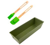 Zenker Set de Repostería, incluye 1 Molde Rectangular Green Vision 30 cm con Cera Natural de Carnaúba, 1 Pincel de Silicona y 1 Espátula de Silicona…