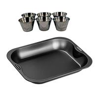 Zenker Set de Repostería, incluye 1 Rustidera para Asados 33x27x5 cm y 6 Flaneras Lisas