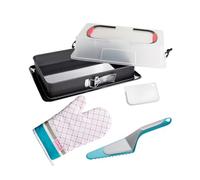 Zenker Set de Repostería, incluye Molde de Hornear Rectangular Desmontable con Tapa 43x29x10 cm, Pala de Pastelería y Guante de Horno, Juego de Repostería para Tartas y Bizcochos