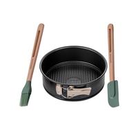 Zenker Set de Repostería, incluye Molde Desmontable Black Metallic 1 Fondo 24 cm, incluye Espátula de Silicona y Pincel de Silicona