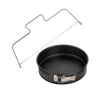 Zenker Set Molde de Horneado Redondo Desmontable 26 cm y 1 Fondo, incluye 1 Lira de 34 cm para Cortar Tartas y Bizcochos en Láminas, con 2 Alambres de Acero