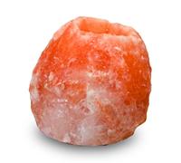 Zen'Light - Candelabro de Cristal de Sal del Himalaya Rock 500 g, 100% Auténtico, Tallado a Mano, Portavelas de Material Natural de Calidad, Forma Natural