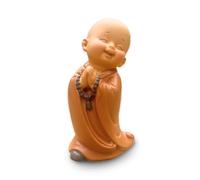 Zen'Light - Estatua de Buda de Bonze Sonriente con Rosario, atmósfera Alegre en su Espacio Sagrado, Hermosa Figura Que trae la Suerte, Idea de Regalo para Todas Las Generaciones, Altura de 8,5 cm