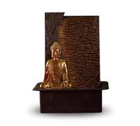 Zen'Light - Fuente de Interior de Buda Jati extraíble con Diadema LED Amarilla, decoración Zen Ideal para meditación y relajación - Bomba de Agua silenciosa - Fuente de la Suerte del Circuito Cerrado