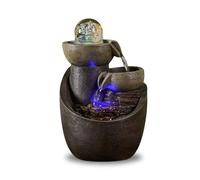 Zen'Light - Fuente de Interior (Malla Cascada), Efecto Piedra Natural con luz LED Colorida, decoración Interior Zen, Elegante y Relajante, Fuente de Mesa, Altura 28 cm