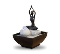 Zen'Light Yoga2 - Fuente de polirresina, 12 x 12 x 17 cm, color negro