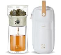 ZENS Infusor de té de cristal, moderna máquina de té de un solo toque para remojar té