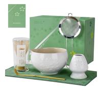 ZENS Matcha Kit, 65 piezas blanco matcha set con cuenco para preparar un