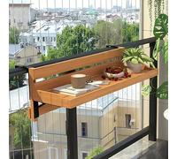 ZENSTYW Mesa Colgante De Balcón, Mesa Plegable Con Altura Ajustable, Mesa De Centro Para Patio Con Barandilla, Mesa Auxiliar Exterior (120cm/47.2in)
