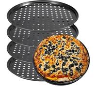 ZEONHEI - Bandejas Horno de Pizza Antiadherente de 12 Pulgadas, Bandeja de Masa de Pizza para Horno, Bandeja Redonda para Hornear Pizza con Agujeros para Hacer Pizza