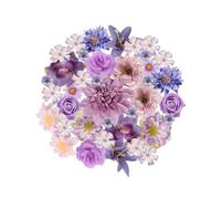 Zequech 35 Flores Artificiales para Manualidades, Serie Morada, Mini Flores Decorativas, Ramo de Novia, Tablero de Pared, Boda, Fiesta, hogar, jardín, Corona de Flores, decoración de Bricolaje