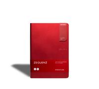 Zequenz Classic 360 Signature Series Cuaderno de tapa blanda, tamaño: A5 grande. Color: rojo, papel: liso, diario encuadernado flexible, 14,6 x 21 cm, 140 hojas/280 páginas, papel grueso liso