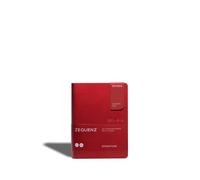Zequenz Classic 360 Signature Series Cuaderno de tapa blanda, tamaño: A6 pequeño. Color: rojo, papel: cuadriculado, diario encuadernado flexible, 10 x 14 cm, 200 hojas/400 páginas, papel con