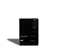 Zequenz Classic 360 Signature Series, tamaño: B6 mediano, color: negro, papel: blanco, cuaderno de tapa suave, diario encuadernado suave, 5 x 7 pulgadas, 200 hojas/400 páginas, papel grueso en blanco