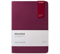 Zequenz Classic 360 The Color Series, tamaño: A5 Grande, color: baya, papel: puntos, cuaderno de tapa suave, diario encuadernado suave, 14.8 cm de ancho x 20.8 cm de alto x 1.2 cm, 100 hojas/200