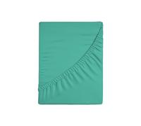 Zer0bed, Sábana Bajera Ajustable Cuadrada y Media, Color Liso, 100% algodón, ángulo Maxi, 30 cm, 1 Plaza y Media, Color Verde Agua, 130 x 200 cm