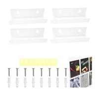 Zerabidpro 4 unidades de estantes para discos de vinilo, porta vinilos de pared, porta vinilos elegantes, para salón, sala de juegos, estudio, soporte multifuncional para libros y CD (transparente)