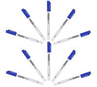 Zerodeko 10 Piezas Marcador de Pizarra Azul de Plástico, Punta Fina | Marcado No Permanente para Superficies Laminadas y Vidrio, Pack Económico, Adecuado para Docentes