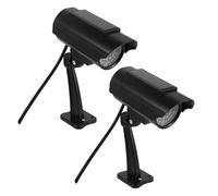 Zerodeko 2 Cámaras de CCTV Falsas para Interior y Exterior Accesorio de Cámara de Alta Simulación Resistente Intemperie Diseño Realista en Plástico Simulada para Hogar y Negocio