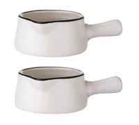 Zerodeko 2 Piezas Plato Pequeño de Cerámica Asa, Diseño Sencillo | Salsas y Especias, Base Estable y Superficie Lisa, Uso en Buffet, Hogar y Tiendas de Comida