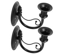 Zerodeko 2 portavelas de Pared: Apliques rústicos para Velas - Elegante Aplique de Pared Victoriano para decoración de candelabros para Sala de Estar, Comedor, repisa de Chimenea, Boda, Negro